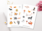 Preview: Halloween Animals Sticker Set